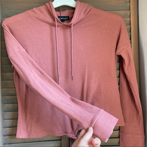 👚Derek heart peachy cute hoodie top - Picture 2 of 11